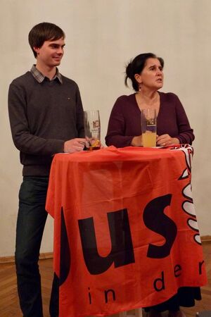 Andreas Mehltretter, Juso-Kreisvorsitzender und SPD-Bundestagskandidat, und Maria Noichl, SPD-Europaabgeordnete